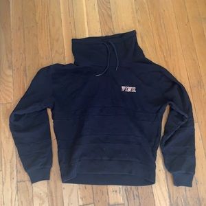 Victoria’s Secret pink cowl neck hoodie marble rose gold logo black white NWOT